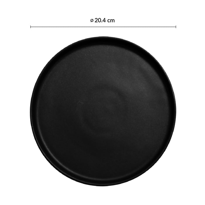 Plato Trinche con Borde Alto Apilable 20.4 cm Negro Pluton Rustic