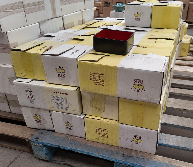 Lote de 190 Piezas Plato Hondo Cuadrado 16x16 cm Red Fire Fractal