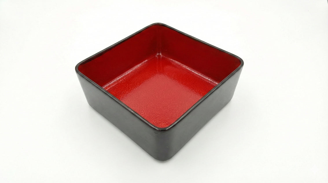 Lote de 190 Piezas Plato Hondo Cuadrado 16x16 cm Red Fire Fractal