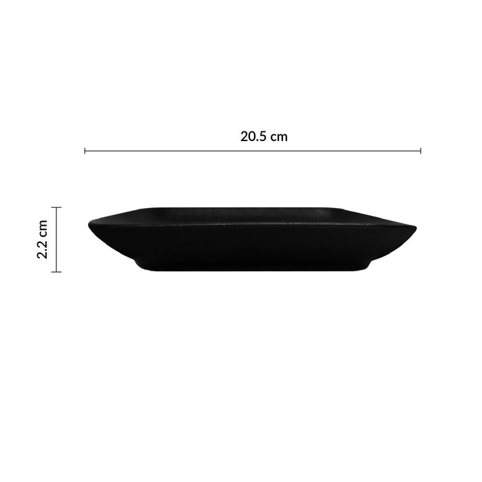 Plato Cuadrado 20.5 x 19.5 cm Negro Hierro Club