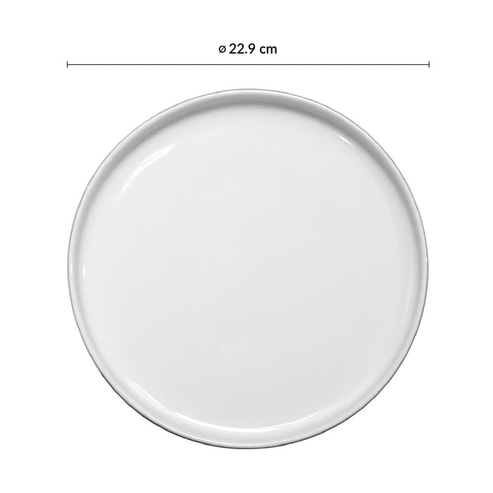 Plato Plano Borde Bajo 22.9 cm Blanco/Negro Mate Nordic