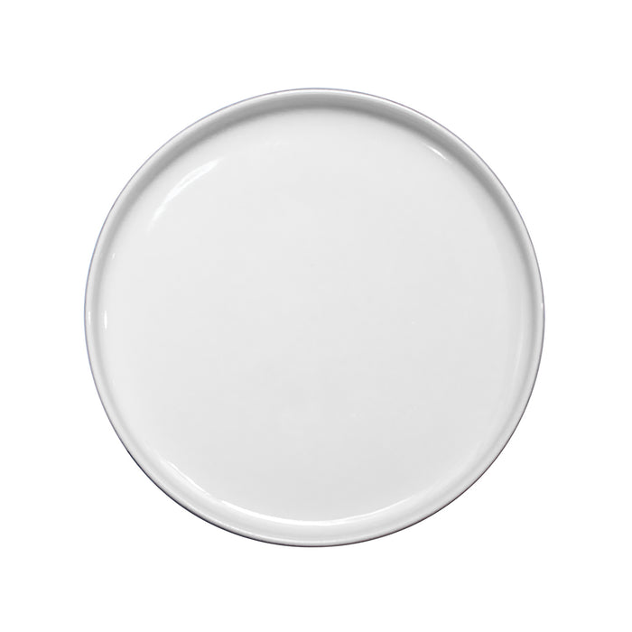 Plato Plano Borde Bajo 22.9 cm Blanco/Negro Mate Nordic