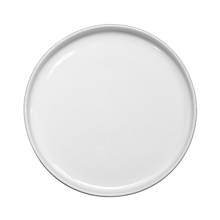 Plato Plano Borde Bajo 27 cm Blanco/Negro Mate Nordic