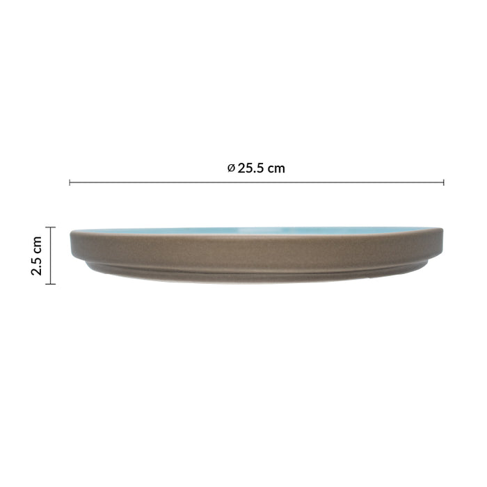 Plato Trinche Apilable 25.5 cm Azul Claro Trevone Artisan