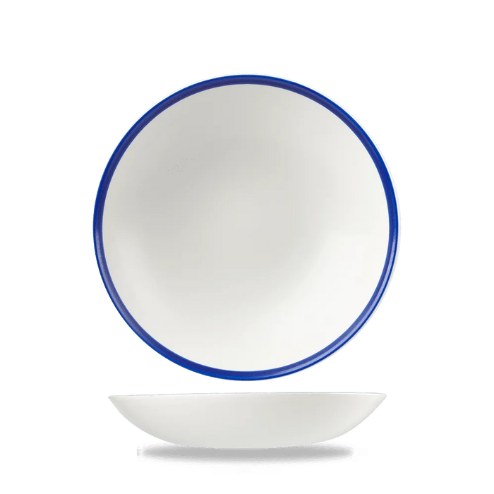 Bowl Coupe 15 Oz (443ml) 18x3 cm Ceramica Blanco Retro Blue