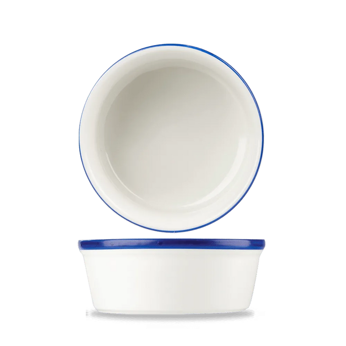 Bowl Para Pay 17 1/2 Oz (517ml) 13.5 cm Ceramica Blanco Retro Blue